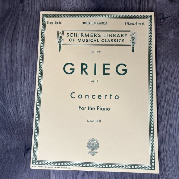 Grieg Concerto in A Minor Op 16 Piano Duet Sheet Music Schirmer Vol 1399 - Picture 2 of 6